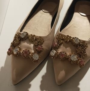 roger vivier tan size US7.5 (37.5) flats with box